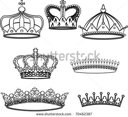 450x411 Crown Outline Crown Set Stock Vector Shutterstock