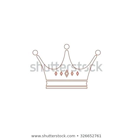450x470 Crown Red Outline Vector Pictogram On White Background Flat Simple
