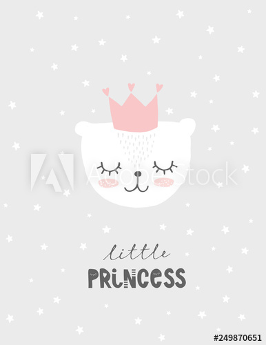 Lovely Little Princess Vector Illustration Cute White Baby Bear 386x500 Lovely Little Princess Vector Illustration Cute White Baby Bear