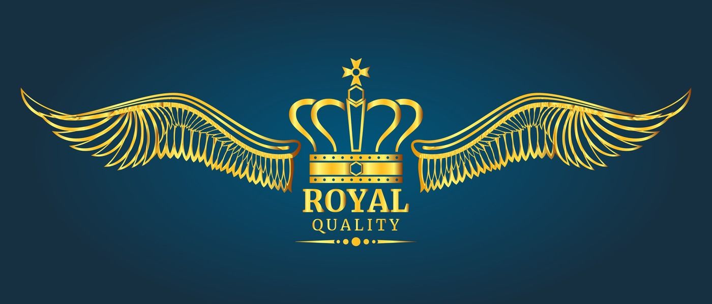 1400x599 Golden Vector Crown Royal Quality Logo Template