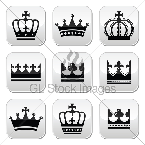 500x500 Crown, Royal Family Icons Set Gl Stock Images