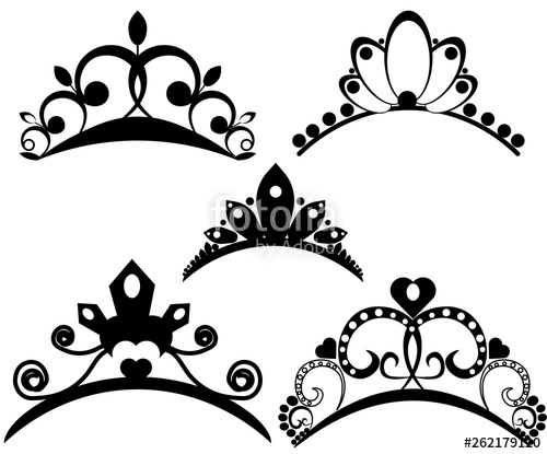 500x415 Vector Tiaras Set Crown Royal For Queen Or Princess, Symbol