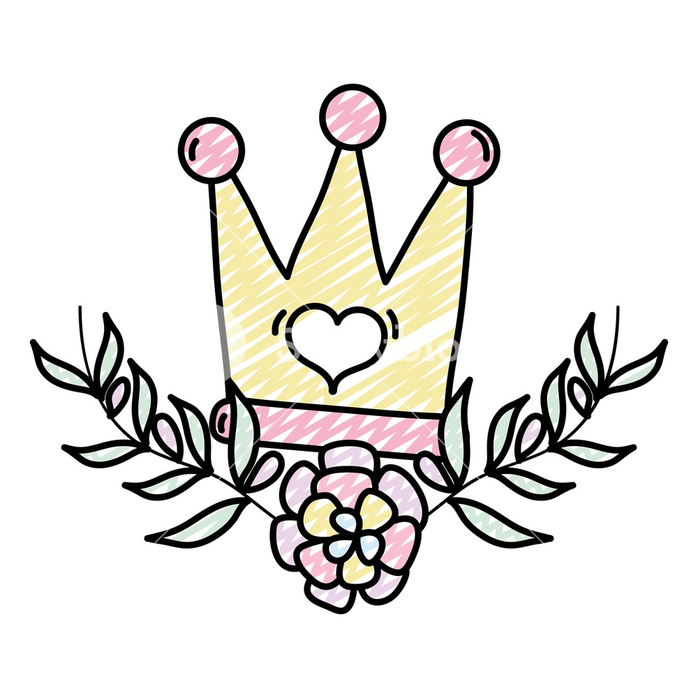 1000x1000 Icon Crown Royal With Branches Leaves And Flower Vector