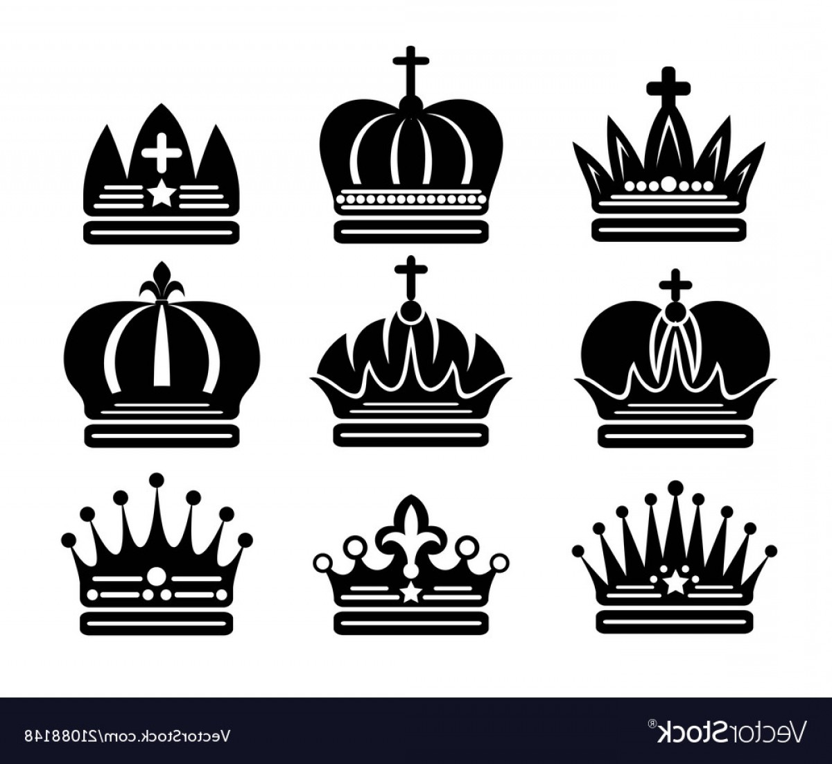 1200x1102 King And Queen Crown Silhouettes Vector Handandbeak