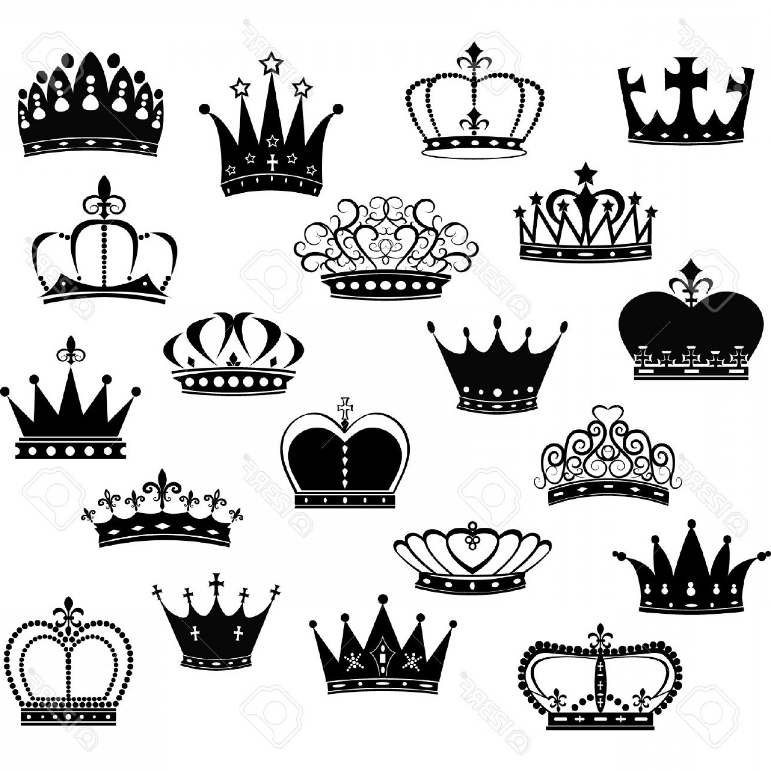 1560x1560 Photostock Vector Black Crown Silhouette Collection Catchsplace