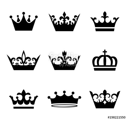 500x475 Collection Of Crown Silhouette Symbols Stock Image And Royalty