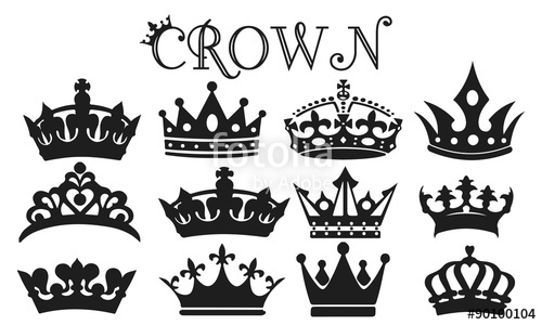 500x300 Crown Silhouette Set Vector Stock Image And Royalty Free Vector
