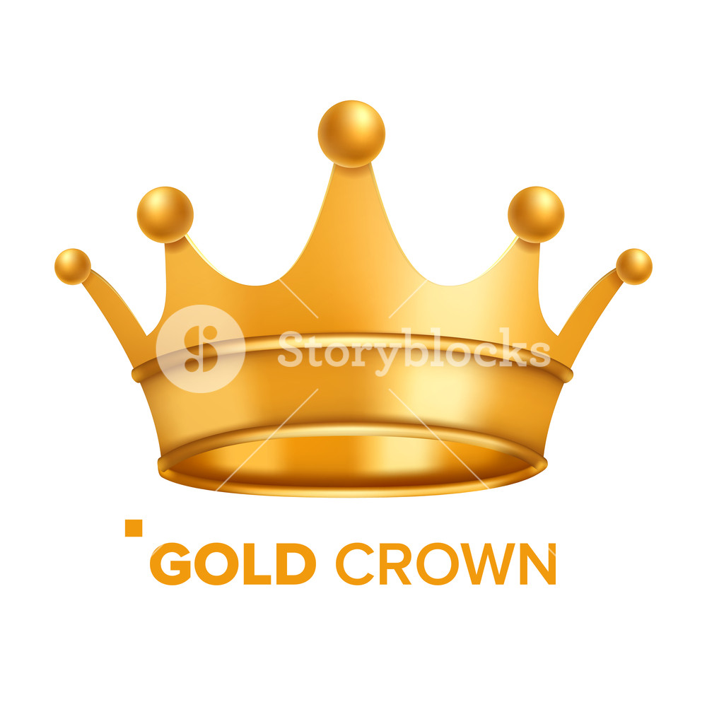 1000x1000 Gold Crown Vector King Design Royal Icon Isolated Realistic