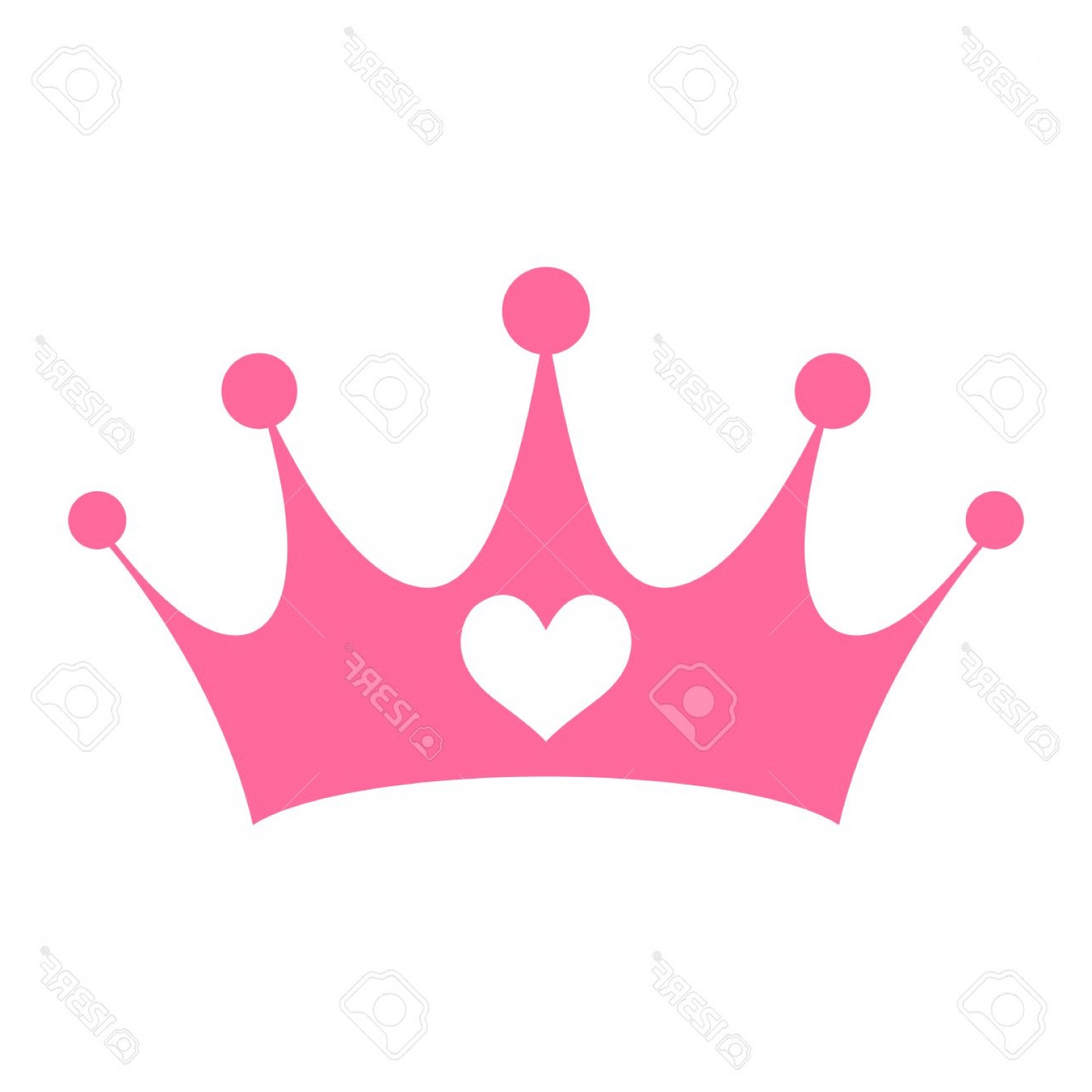1560x1560 Photostock Vector Pink Girly Princess Royalty Crown With Heart