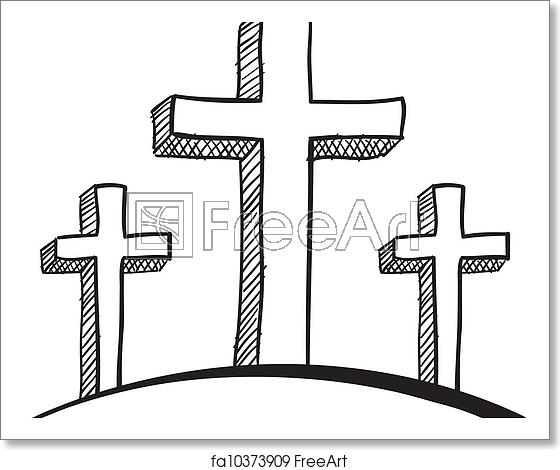 Free Art Print Of Calvary Crosses Sketch Doodle Style Calvary 560x470 Free Art Print Of Calvary Crosses Sketch Doodle Style Calvary