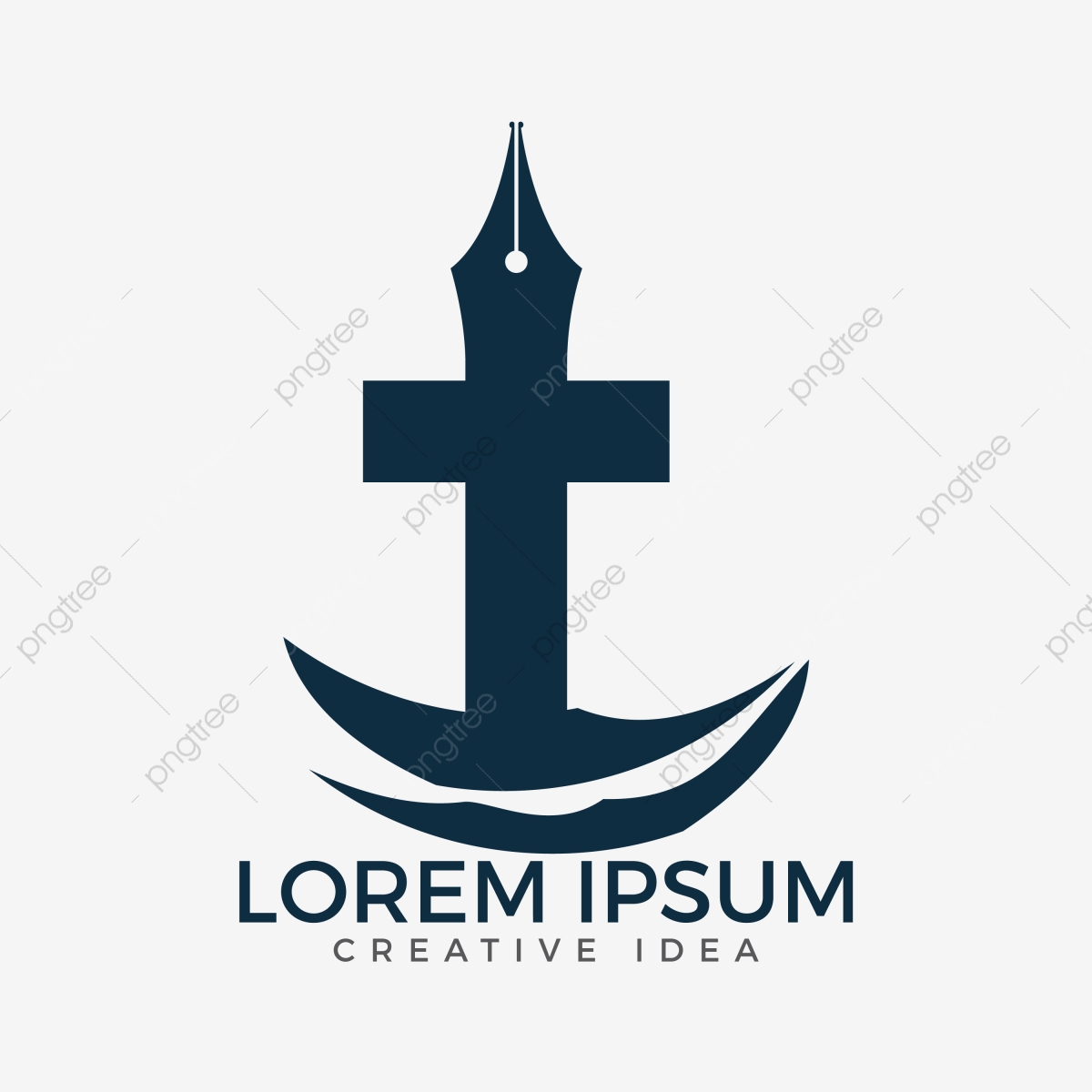 1200x1200 Christian Church Vector Logo Design Crucifixion And Pen Nib Icon