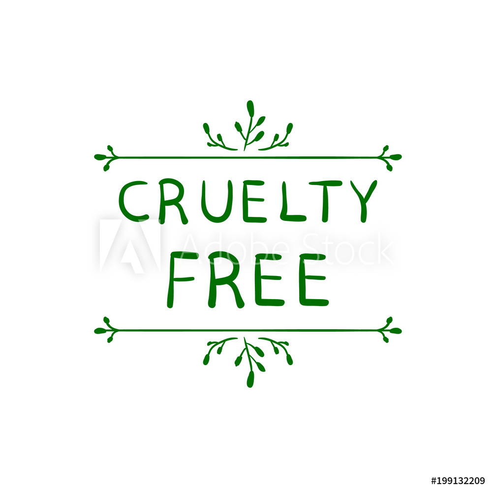 1000x1000 Photo Art Print Cruelty Free Vector Stamp Logo On White