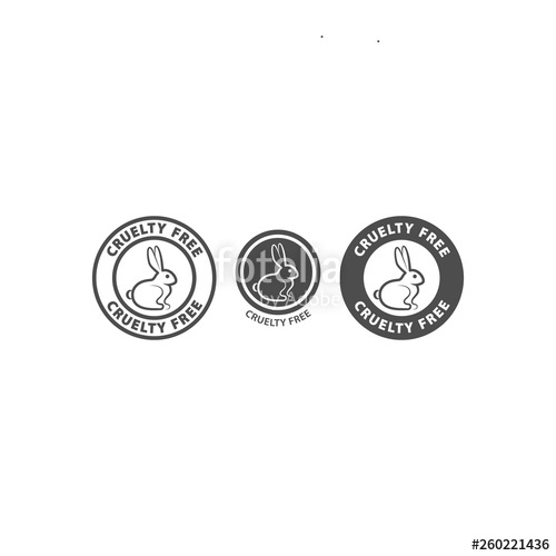 500x500 Cruelty Free Black Vector Sign With Rabbit Cruelty Free Label