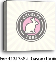 180x201 Cruelty Free Icon Design With Pink Bunny Rabbit Vector Symbol