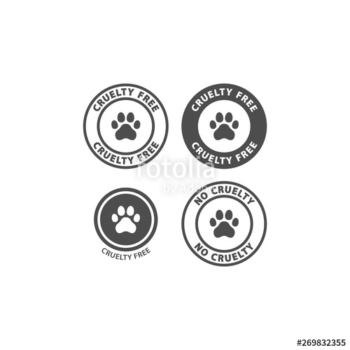 500x500 Cruelty Free Vector Stamp With Dog Paw Print Cruelty Free Circle