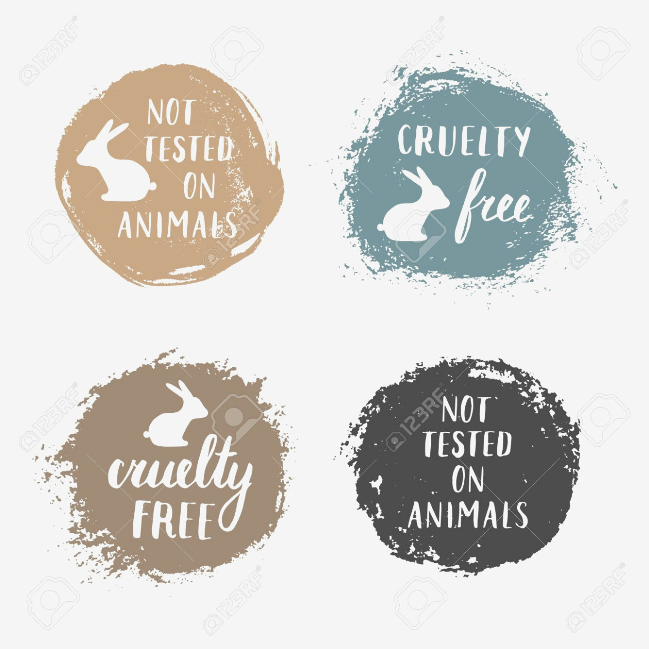 1261x1261 Vector Set Of Not Tested On Animals And Cruelty Free Badges Labels