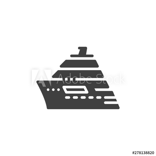 500x500 Cruise Ship Vector Icon Ship Boat Filled Flat Sign For Mobile