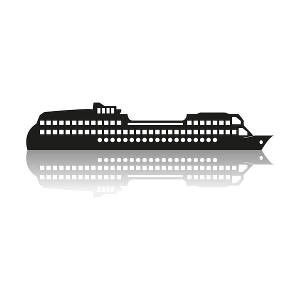 600x600 Ocean Liner Cruise Ship Vector Icon Vector Art Print