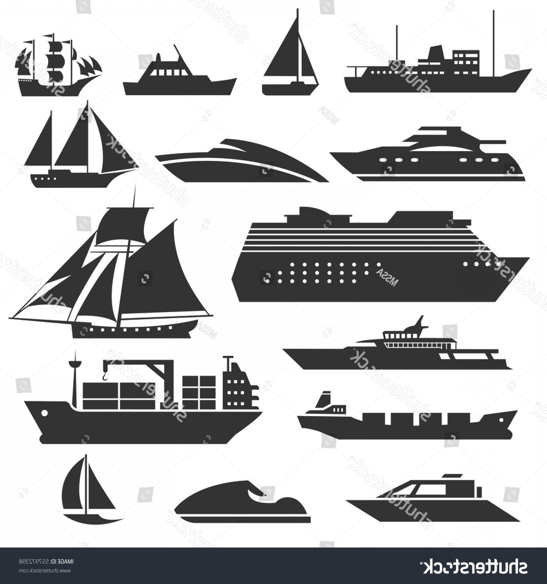 Cruise Ship Silhouette Vector at Vectorified.com | Collection of Cruise ...