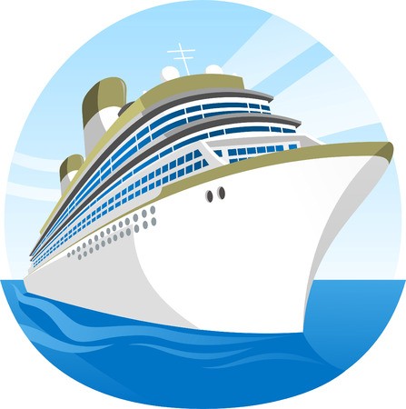 447x450 Cruise Ship Sea Holidays Vector Illustration Cartoon Royalty