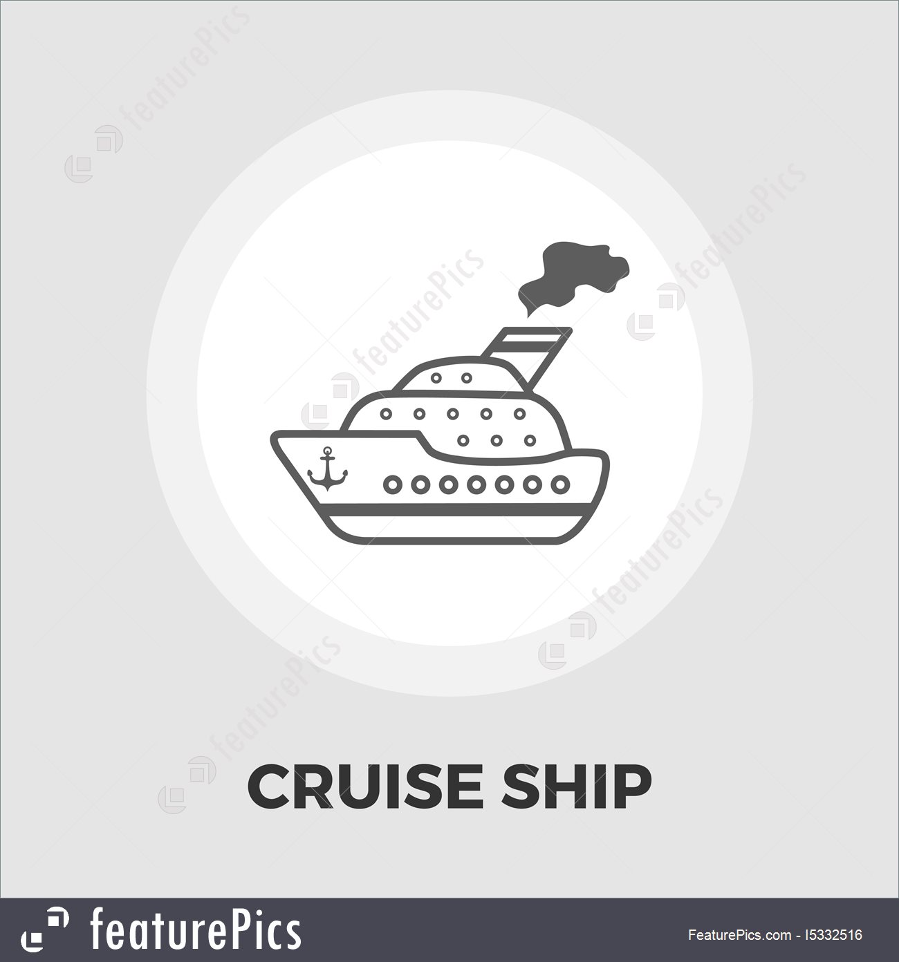 1300x1392 Cruise Ship Vector Flat Icon