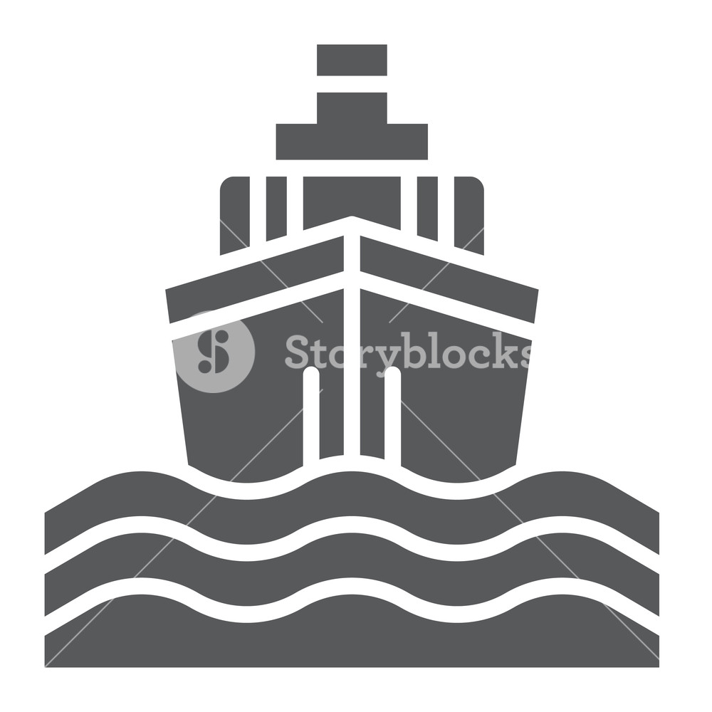 1000x1000 Yacht Boat Trip Glyph Icon, Journey And Cruise, Ship Sign, Vector