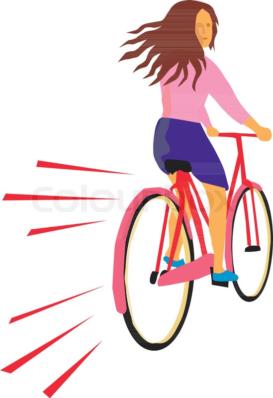 549x800 Retro Style Illustration Of A Girl Riding A Vintage Cruiser