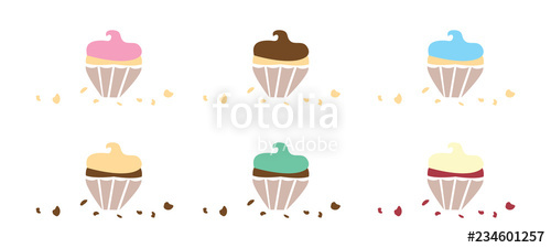 500x225 Flavoured Cupcakes With Crumbs Stock Image And Royalty Free