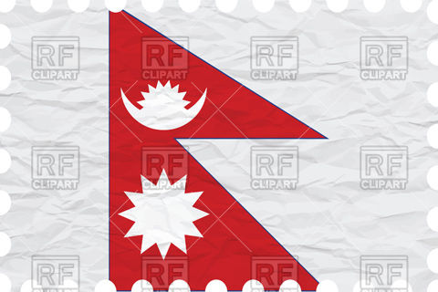 480x320 Nepal Flag Filled With Texture Of Crumpled Paper Vector Image