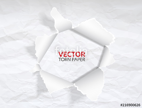 500x380 Paper Hole With Space For Text Torn White Crumpled Paper