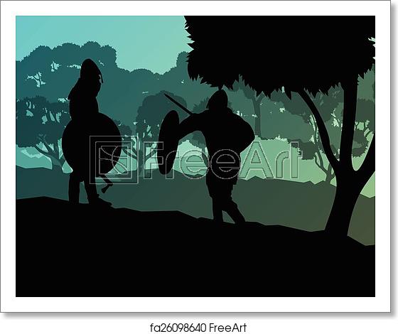560x470 Free Art Print Of Medieval Warrior, Crusader Vector Medieval