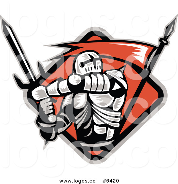 600x620 Royalty Free Clip Art Vector Logo Of A Crusader Knight