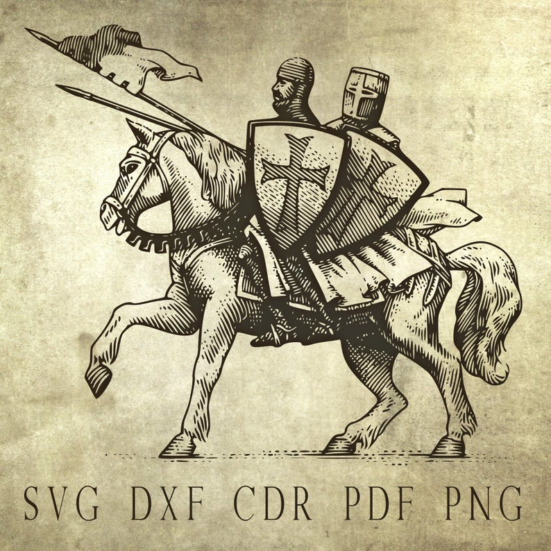794x794 Crusader Drawing Crusader Vector Crusader Silhouette Etsy