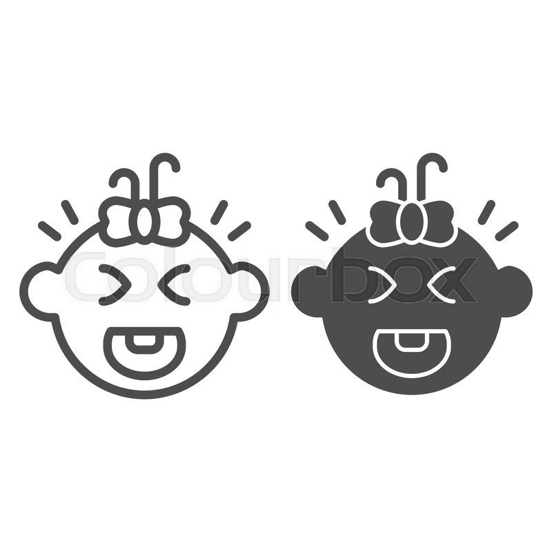 800x800 Crying Baby Line And Glyph Icon Kid Stock Vector Colourbox