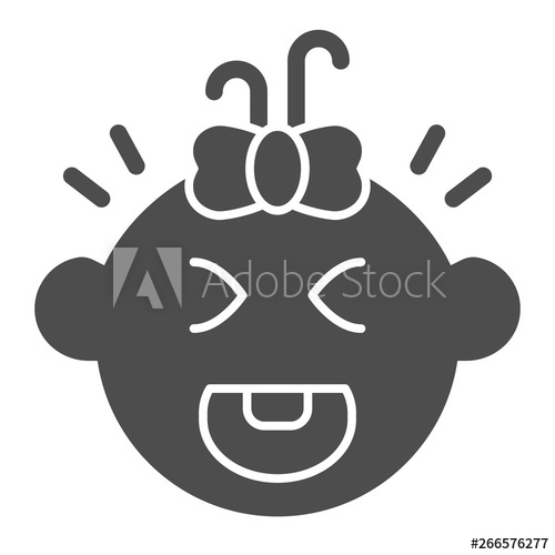 500x500 Crying Baby Solid Icon Kid Cry Vector Illustration Isolated