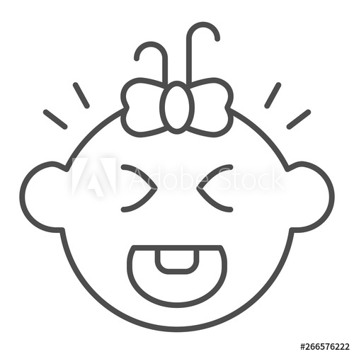 500x500 Crying Baby Thin Line Icon Kid Cry Vector Illustration Isolated