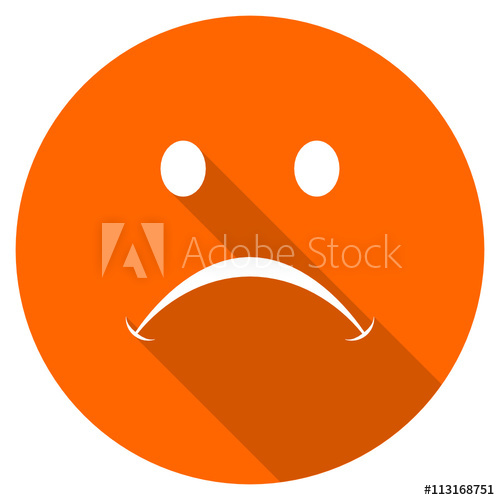500x500 Flat Design Round Orange Cry Vector Icon
