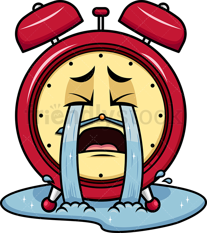 711x798 Crying Out Loud Alarm Clock Emoji Cartoon Vector Clipart