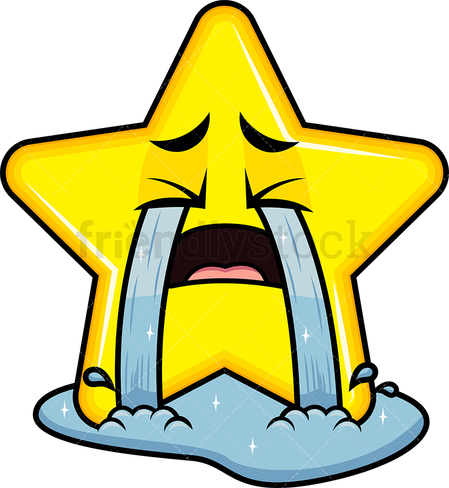 922x1000 Crying Out Loud Star Emoji Cartoon Clipart Vector