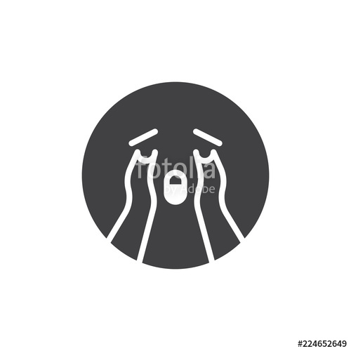 500x500 Crying Face Emoji Vector Icon Filled Flat Sign For Mobile Concept