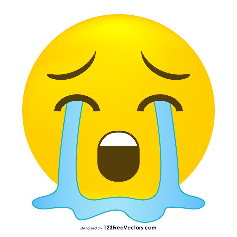 800x800 Loudly Crying Face Emoji Vector Free Vectors Emoji, Crying