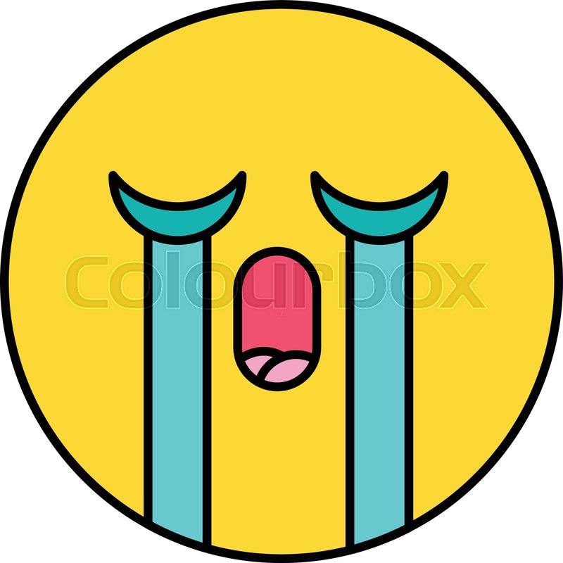800x800 Crying, Teary Cute Emoji Vector Stock Vector Colourbox