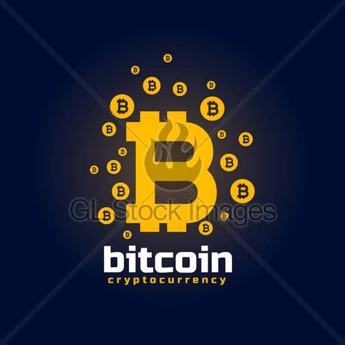 500x500 Digital Bitcoin Crypto Currency Vector Background Gl Stock Images