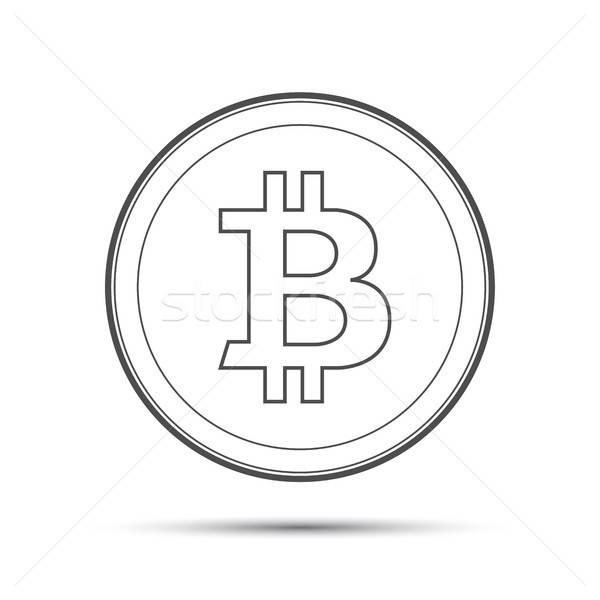 600x600 Simple Bitcon Isolated On White Background, Crypto Currency