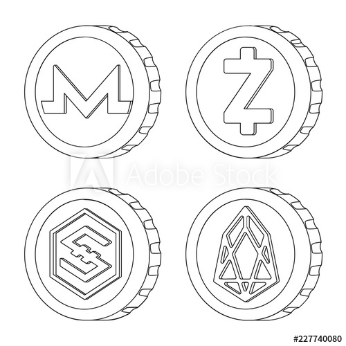 500x500 Vector Illustration Of Cryptocurrency And Con Collection