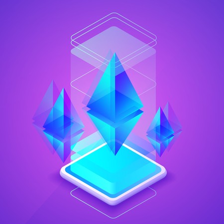 450x450 Ethereum Cryptocurrency Vector Illustration Of Blockchain Platform