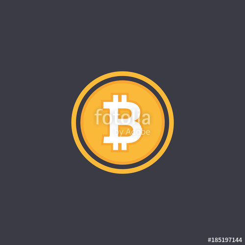 500x500 Bitcoin Symbol In Flat Design Vector Bitcoin Coin On Black