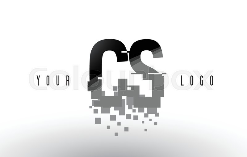 800x508 Cs C S Pixel Letter Logo With Digital Stock Vector Colourbox