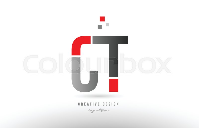 800x514 Red Grey Alphabet Letter Ct C T Logo Stock Vector Colourbox