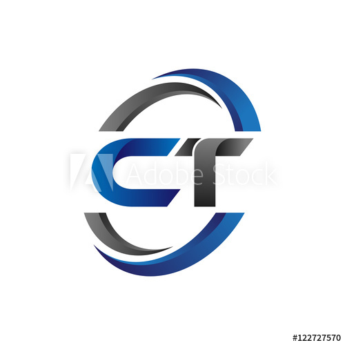 500x500 Simple Modern Initial Logo Vector Circle Swoosh Ct